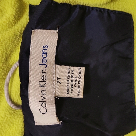 Calvin Klien winter coat 2T navy blue with lime green fleece lining 📦 - Picture 5 of 5